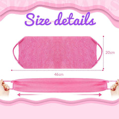 Exfoliating Back Scrubber Towel for Shower – Nylon Stretchable Body Scrubber Washcloth with Long Pull Straps for Bathing & Deep Body Cleansing Multicolor 1pc