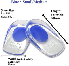 Silicone Heel Pad Gel Heel Cups for Heel Pain Relief, Heel Spur & Ankle Support, Shock Absorbing Cushion Inserts for Men & Women Blue 1 Pair
