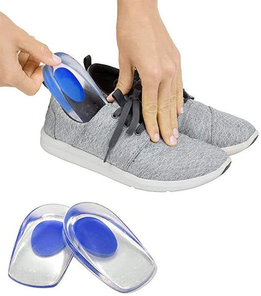 Silicone Heel Pad Gel Heel Cups for Heel Pain Relief, Heel Spur & Ankle Support, Shock Absorbing Cushion Inserts for Men & Women Blue 1 Pair