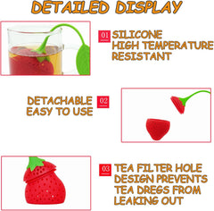 Silicone Tea Infuser & Strainer for Loose Leaf Tea – Creative Fruit Design Reusable Food-Grade Tea Diffuser, Easy Clean Herbal Tea Filter Multicolor 1pc