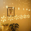 Snowflake LED String Lights Star Decorative Curtain Lights For Holiday Parties Room Decor 1set 6 snowflake and 6 stars