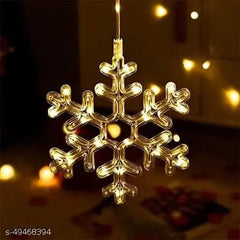 Snowflake LED String Lights Star Decorative Curtain Lights For Holiday Parties Room Decor 1set 6 snowflake and 6 stars