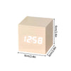 Wooden Digital Alarm Clock Sound-Activated Square Office Desk Clock 1pc