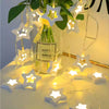 Wooden LED String Light Series Home Decor Fairy Lights 3m