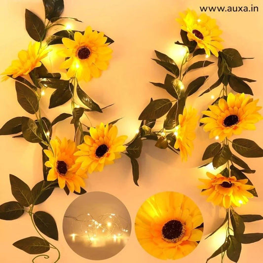 Sunflower Fairy String Lights | Battery Operated Artificial Flower LED Series Decor for Bedroom 1 Piece