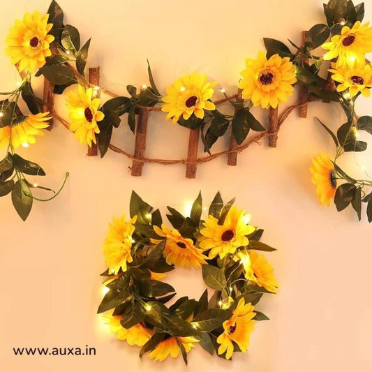 Sunflower Fairy String Lights | Battery Operated Artificial Flower LED Series Decor for Bedroom 1 Piece