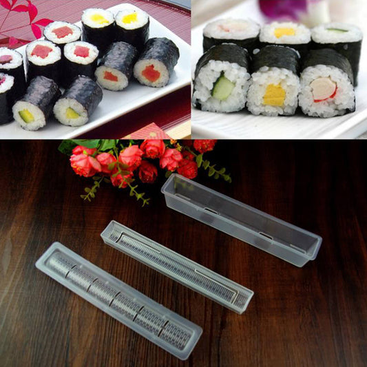 Sushi Rolls Mold Sushi Making Kit – Japanese Onigiri Rice Ball Maker, Plastic DIY Sushi Roll Mold Kitchen Tools Set White 1