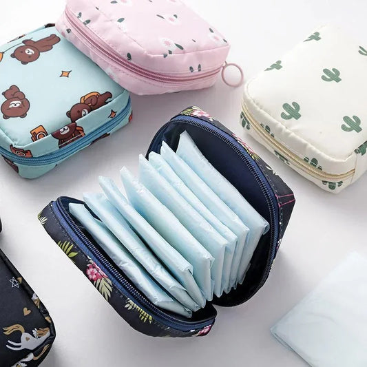 Travel Sanitary Pad Pouch Multi-Purpose Portable Compact Period Bag  1 pc