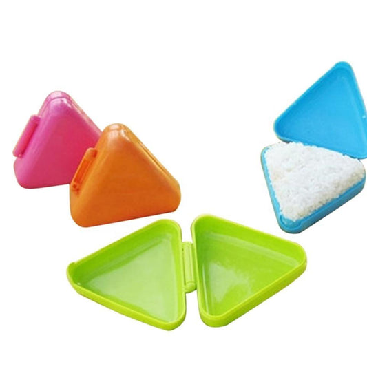 Triangular Sushi Mold Rice Maker – Japanese Onigiri Rice Ball Mold, Plastic Nigiri Sushi Shaper with Nori Press, Easy DIY Kitchen Tool for Kids & Home Use Random 2pc