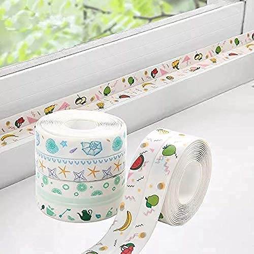 Waterproof Self Adhesive Sealing Tape for Kitchen Sink & Bathroom | Oil Proof Caulk Strip Gap Sealer for Corners, Platform & Countertop Multicolor 1pc