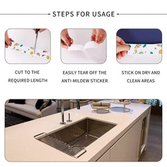 Waterproof Self Adhesive Sealing Tape for Kitchen Sink & Bathroom | Oil Proof Caulk Strip Gap Sealer for Corners, Platform & Countertop Multicolor 1pc