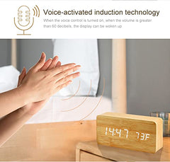 Wooden Digital Clock Temperature Date Display Clock 1 pc