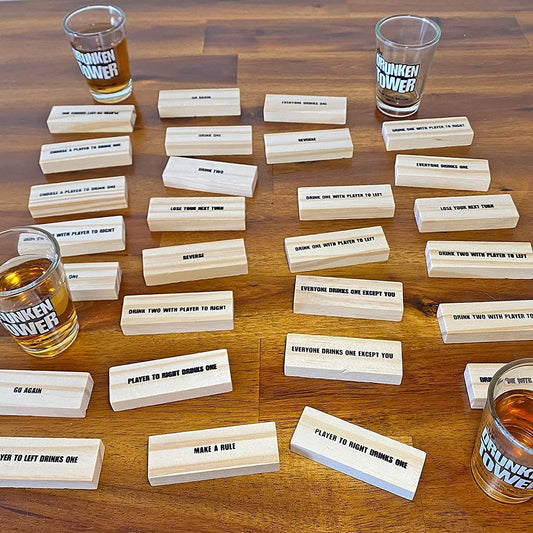 Wooden Stacking Adult Drinking Game With Shot Glasses Drinking Tower Game With Numbers 1pc