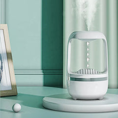 Anti Gravity Humidifier – Ultrasonic Cool Mist Humidifier with Anti-Gravity Water Drop Effect, LED Ambient Light & Auto Shut-Off | Portable Air Humidifier for Bedroom & Office White 1pc