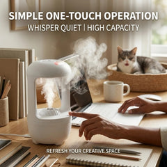 Anti Gravity Humidifier – Ultrasonic Cool Mist Humidifier with Anti-Gravity Water Drop Effect, LED Ambient Light & Auto Shut-Off | Portable Air Humidifier for Bedroom & Office White 1pc