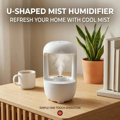 Anti Gravity Humidifier – Ultrasonic Cool Mist Humidifier with Anti-Gravity Water Drop Effect, LED Ambient Light & Auto Shut-Off | Portable Air Humidifier for Bedroom & Office White 1pc