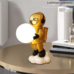 Astronaut Moon Night Lamp – Creative LED Desk Lamp with Astronaut Figurine & Moon Light | Bedside Table Lamp for Bedroom Decor, Kids Room & Home Decoration Multicolor 1pc