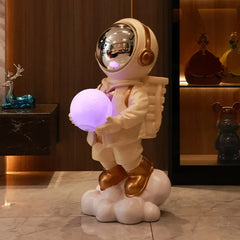 Astronaut Moon Night Lamp – Creative LED Desk Lamp with Astronaut Figurine & Moon Light | Bedside Table Lamp for Bedroom Decor, Kids Room & Home Decoration Multicolor 1pc