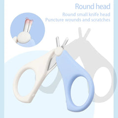 Baby Nail Clipper & Safety Scissors Set – Infant Nail Cutter with Rounded Circular Blade for Safe Newborn Nail Care | Baby Grooming Tool for Toddlers & Kids Multicolor 1pc