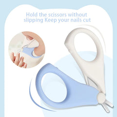 Baby Nail Clipper & Safety Scissors Set – Infant Nail Cutter with Rounded Circular Blade for Safe Newborn Nail Care | Baby Grooming Tool for Toddlers & Kids Multicolor 1pc