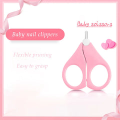 Baby Nail Clipper & Safety Scissors Set – Infant Nail Cutter with Rounded Circular Blade for Safe Newborn Nail Care | Baby Grooming Tool for Toddlers & Kids Multicolor 1pc