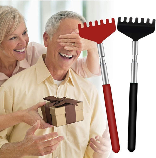 Stainless Steel Telescopic Back Scratcher Pen-Style | Portable Handheld Body Itch Relief & Massager Tool Silver 1pc