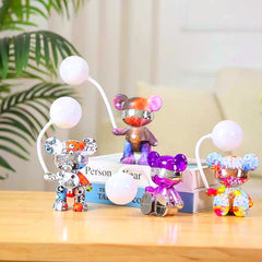 Bear Night Lamp with Pen Holder – USB Rechargeable LED Desk Lamp for Kids | Foldable Cartoon Bear Study Light, Eye-Caring Bedside Night Light for Bedroom & Study Table Multicolor 1pc