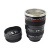 Camera Lens Mug – Steel Insulated Coffee & Tea Travel Mug with Leak-Proof Lid, Unique Photography Gift 1pc