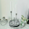 Silver Metal Candle Holder – Elegant Wedding Table Centerpiece, Candlestick Décor for Pillar & Taper Candles, Home & Event Decoration Silver 3Pcs