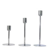 Silver Metal Candle Holder – Elegant Wedding Table Centerpiece, Candlestick Décor for Pillar & Taper Candles, Home & Event Decoration Silver 3Pcs