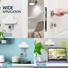 Cloud Shape Magnetic Key Holder for Wall | Strong Magnet Key Holder for Multiple Keys, Home & Office Decor 1 pc white