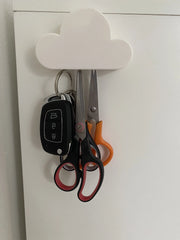Cloud Shape Magnetic Key Holder for Wall | Strong Magnet Key Holder for Multiple Keys, Home & Office Decor 1 pc white