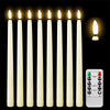 LED Cream Taper Candles – Battery Powered Flameless Long Candles with Smooth Wax Finish for Home, Wedding, Christmas, Church & Party Decor  Beige Pack of 6