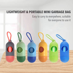 Disposable Diaper Bag Dispenser with Leak-Proof Unscented Waste Bags – Portable Trash Bag Holder for Baby Diapers, Car, Home, Kitchen, Bathroom, Office & Pet Waste Multicolor  4 Roll + Dispenser