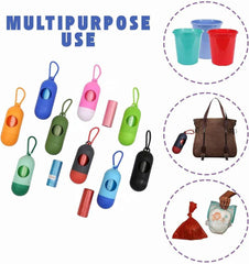 Disposable Diaper Bag Dispenser with Leak-Proof Unscented Waste Bags – Portable Trash Bag Holder for Baby Diapers, Car, Home, Kitchen, Bathroom, Office & Pet Waste Multicolor  4 Roll + Dispenser