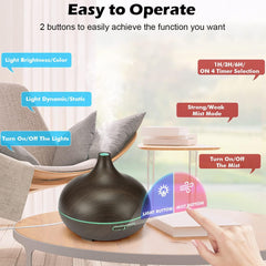 Humidifier Aroma Diffuser 500ML Essential Oil Diffuser with Remote