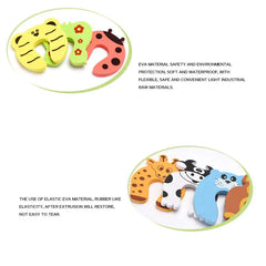 Door Pinch Guard for Baby Safety – Soft Foam Door Stopper to Prevent Finger Pinch Injuries & Accidental Lock-In | Cartoon Animal Door Slam Protector for Kids & Pets Multicolor Pack of 5