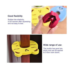 Door Pinch Guard for Baby Safety – Soft Foam Door Stopper to Prevent Finger Pinch Injuries & Accidental Lock-In | Cartoon Animal Door Slam Protector for Kids & Pets Multicolor Pack of 5