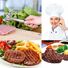 Double Sided Meat Tenderizer Hammer – Heavy Duty Stainless Steel Zinc Alloy Mallet for Steak, Chicken & Meat Pounding Kitchen Tool Silver 1pc
