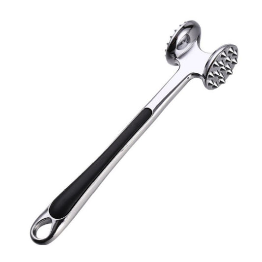 Double Sided Meat Tenderizer Hammer – Heavy Duty Stainless Steel Zinc Alloy Mallet for Steak, Chicken & Meat Pounding Kitchen Tool Silver 1pc