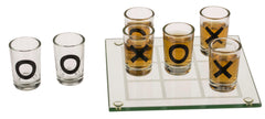 Tic Tac Toe Shot Glass Drinking Game – Premium Glass Board with Shot Glasses, Fun Party Game for Adults 1pc