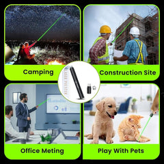 Green Laser Pointer High Power – USB Rechargeable, Long-Range 2000m Laser Pen with Adjustable Mode for Party, Disco, Camping & Hiking Green 1pc