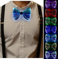LED Light Up Bow Tie – RGB Color Changing Luminous Bowtie for Parties, Weddings, DJ, Club & Costume Events 1pc Random