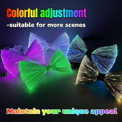LED Light Up Bow Tie – RGB Color Changing Luminous Bowtie for Parties, Weddings, DJ, Club & Costume Events 1pc Random