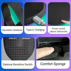 LED Face Mask with Gesture Control – RGB Animated Light Up Rechargeable Mask for Cosplay, Parties, Festivals & Halloween 1pc