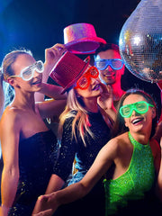 LED Party Glasses – Flashing Light Up Sunglasses for Night Club, Concerts, Festivals, Holidays & Rave Parties 1pc Random