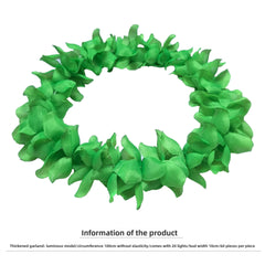 LED Light Up Hawaii Flower Garland Necklace – Glowing Hula Luau Leis for Beach, Birthday & Party Decorations Random 1pc
