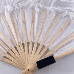 LED Long Fan Veil for Belly Dance – Light Up Silk Rainbow Dance Fan Props for Stage Performance, Festivals, Costume & Events Random 1pc