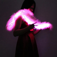 LED Light Up Scarf – Glow Flashing Fur Scarf for Rave, Party, Festival, Burning Man & Costume Outfit 1pc Random