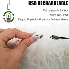 LED Light Up Scarf – Glow Flashing Fur Scarf for Rave, Party, Festival, Burning Man & Costume Outfit 1pc Random